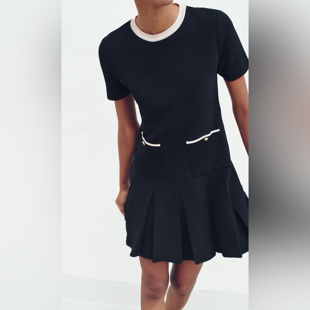 Zara Short knit pleated dress